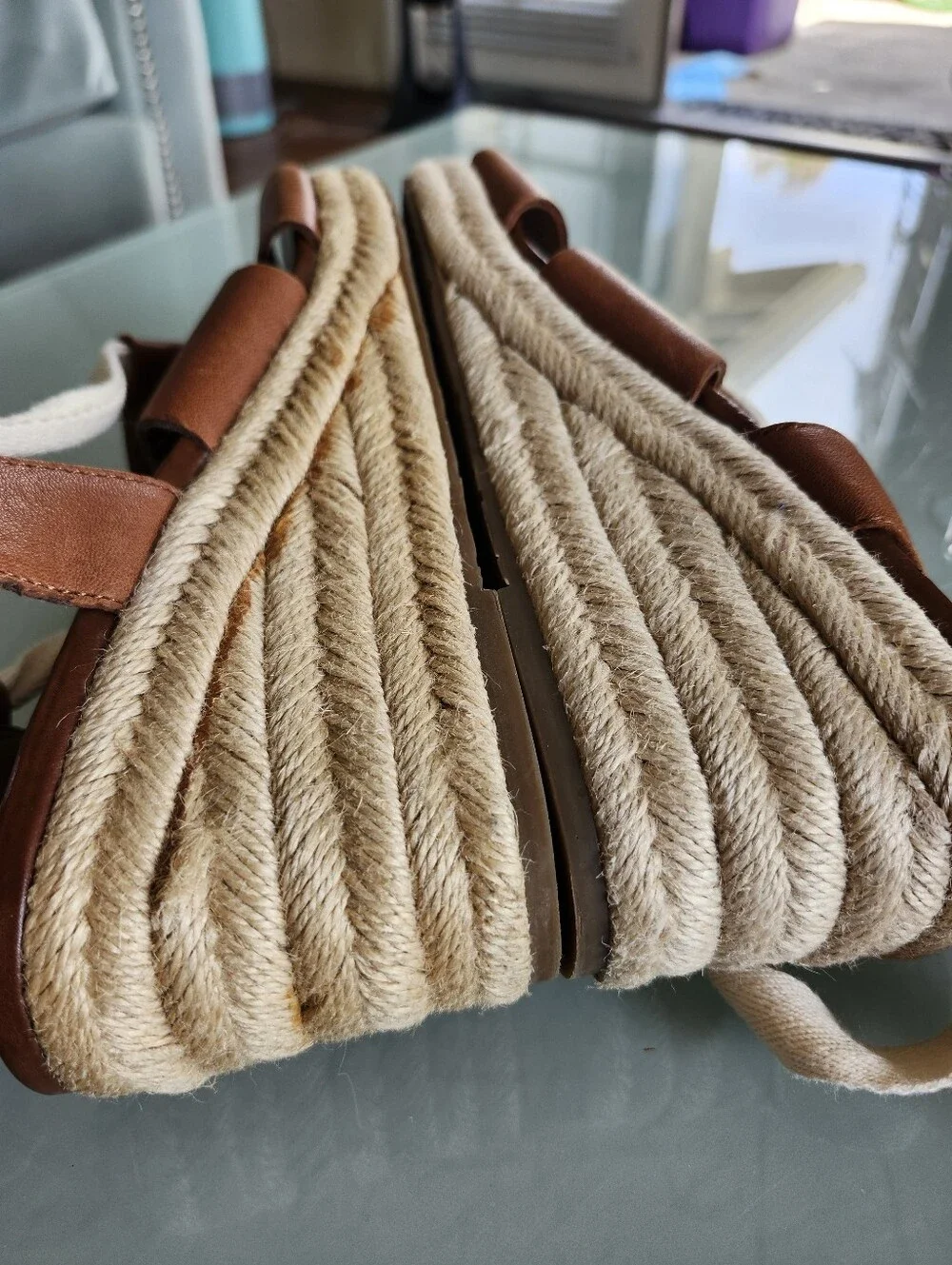 Patricia Nash RIVA Leather Wedge Espadrilles Size 9.5 Boho Retro 70's Hippie NEW